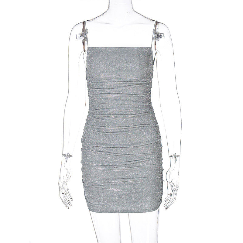Trendy Euro-American Iridescent Party Dress (Sizes XS–L, Multi-Color Finish)