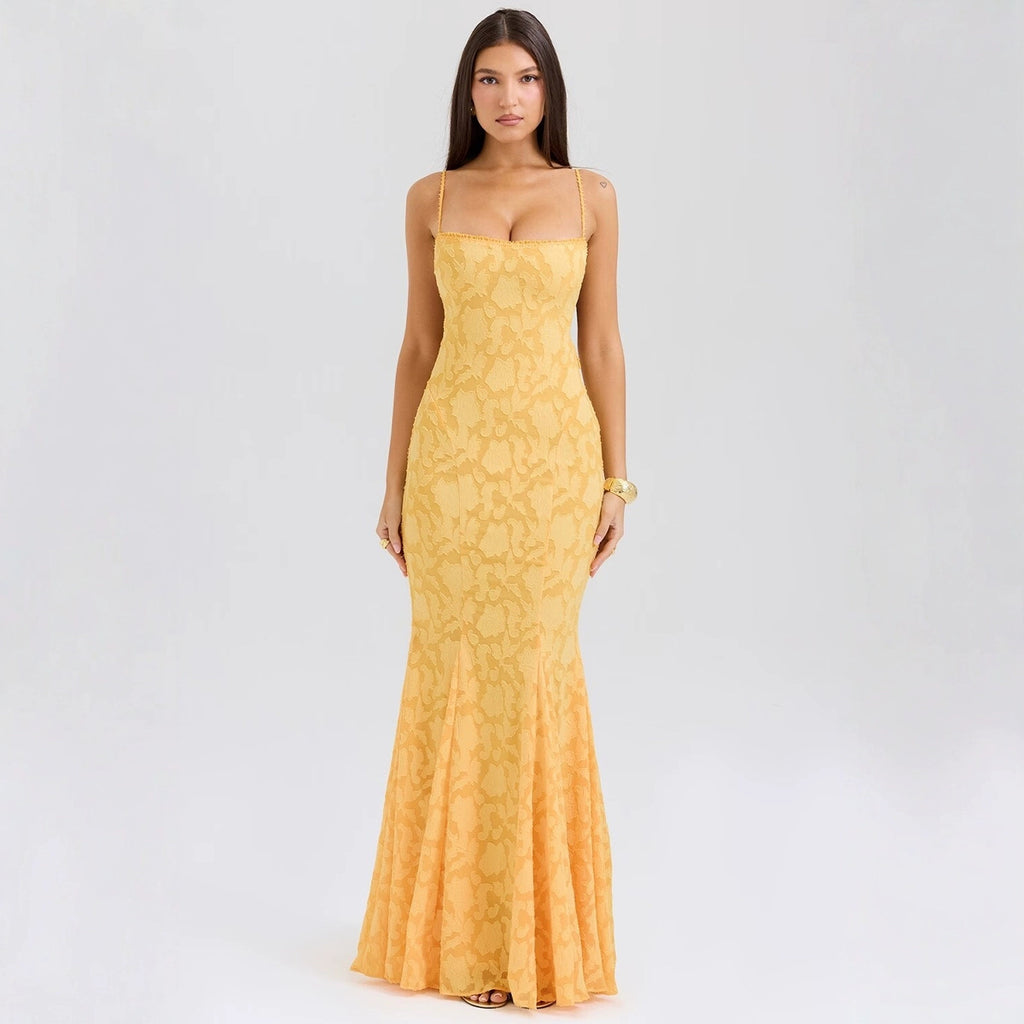 Vacation Style Elegant Waist Girdling Super Long Fishtail Dress