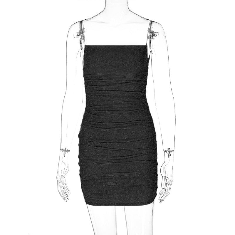 Trendy Euro-American Iridescent Party Dress (Sizes XS–L, Multi-Color Finish)