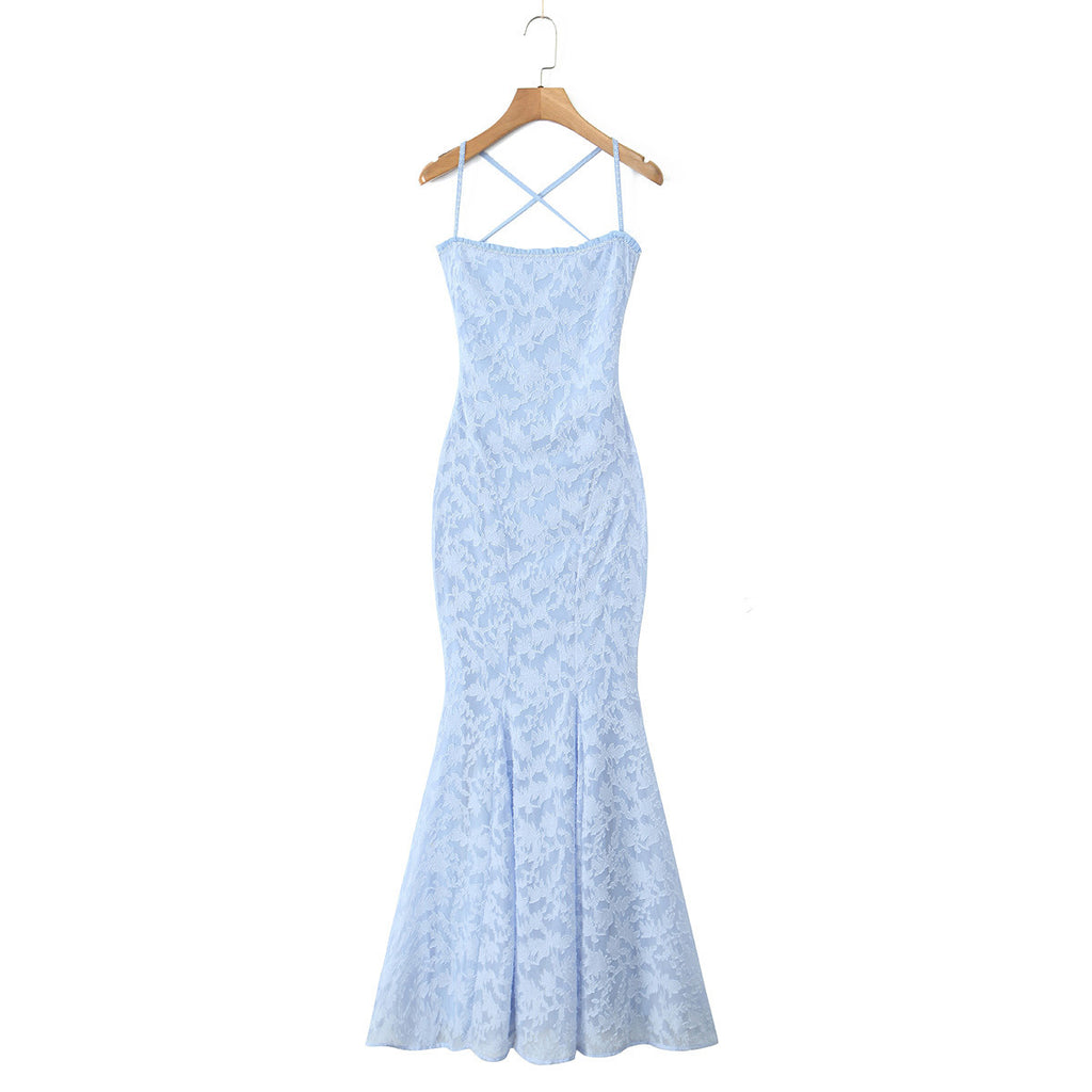 Vacation Style Elegant Waist Girdling Super Long Fishtail Dress