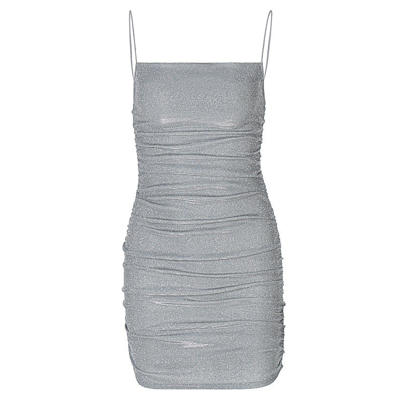 Trendy Euro-American Iridescent Party Dress (Sizes XS–L, Multi-Color Finish)